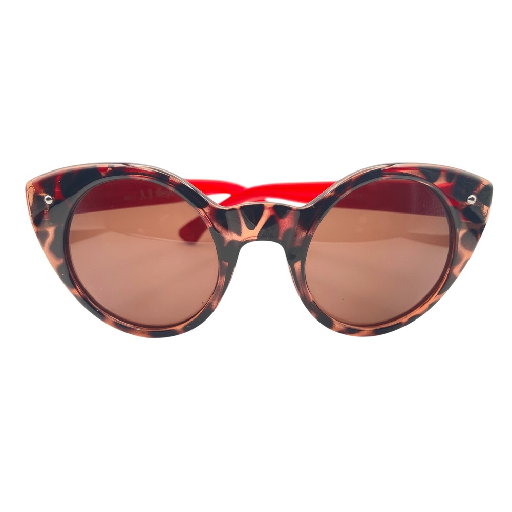 AJ Morgan 88247 Tortoise Red Cat Eye Sunglasses Womens Retro‎ Brown Lens Eyewear